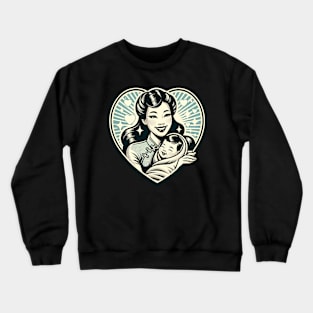 Vintage Motherhood Love Heart Symbol of Maternal Affection Crewneck Sweatshirt